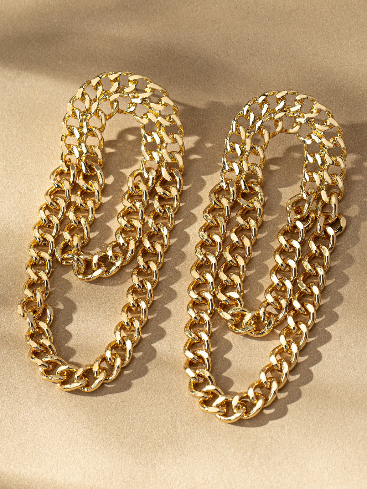 gold chain dangly earrings