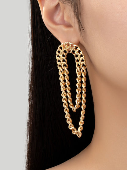 gold chain dangly earrings