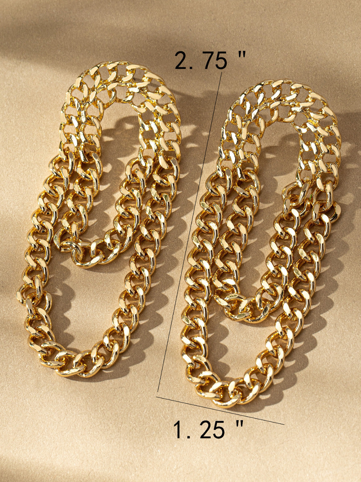 gold chain dangly earrings