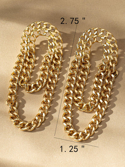 gold chain dangly earrings