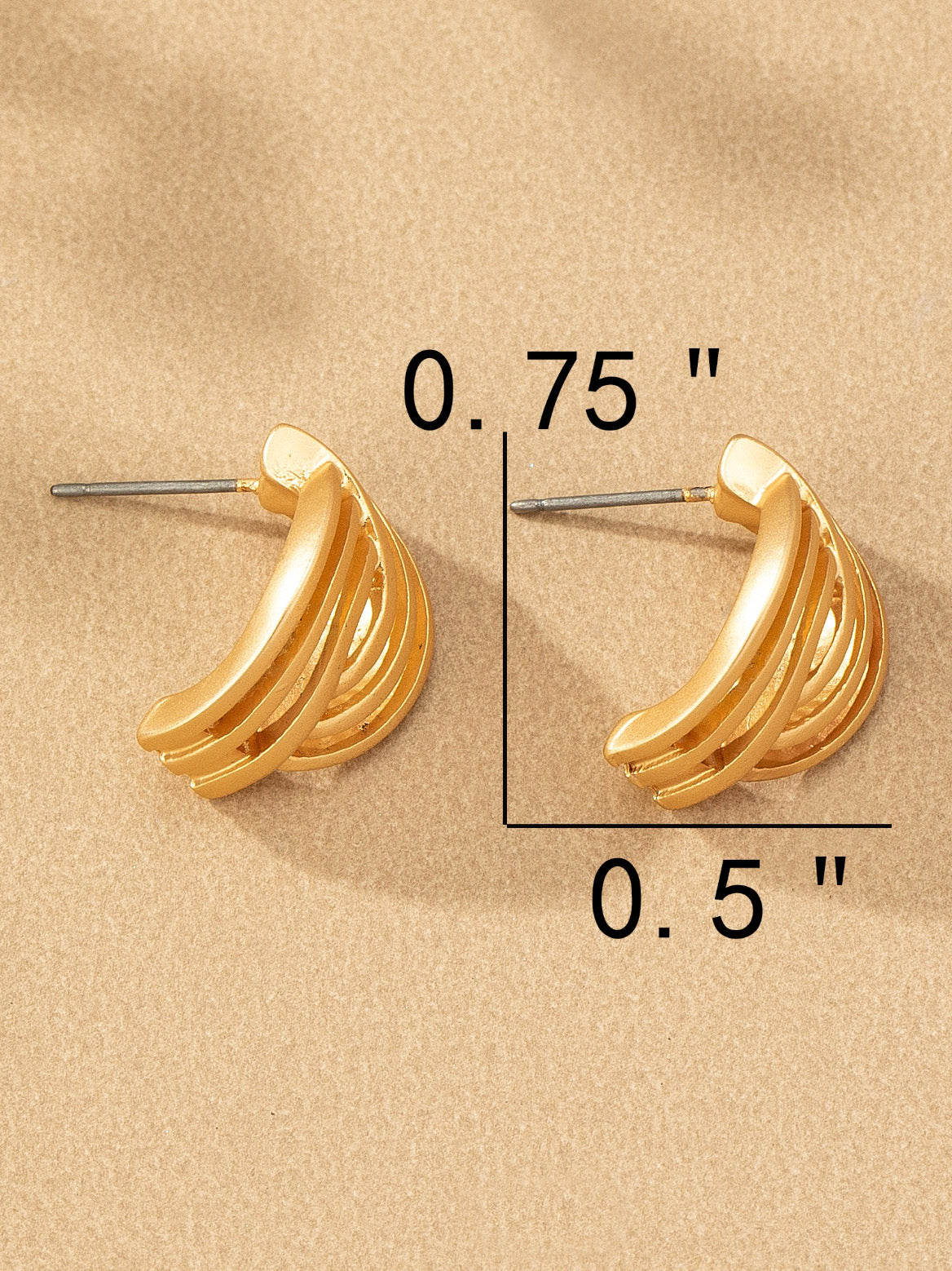 gold cutout hoop studs