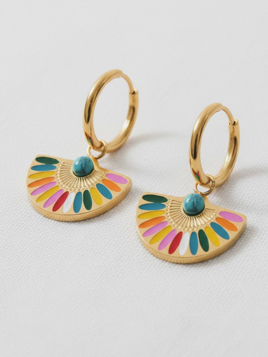 Gold Fan Earrings