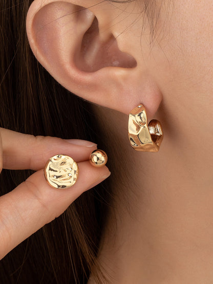 gold hammered stud set