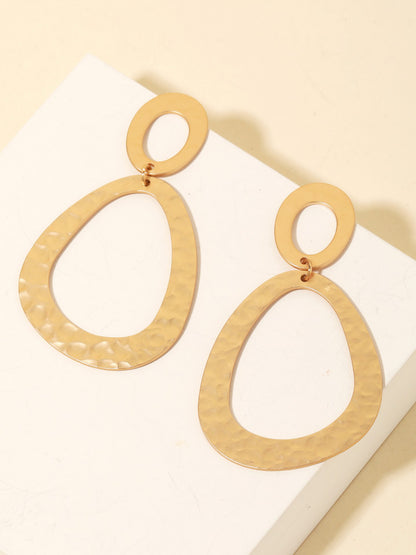 gold hammered teardrop earrings