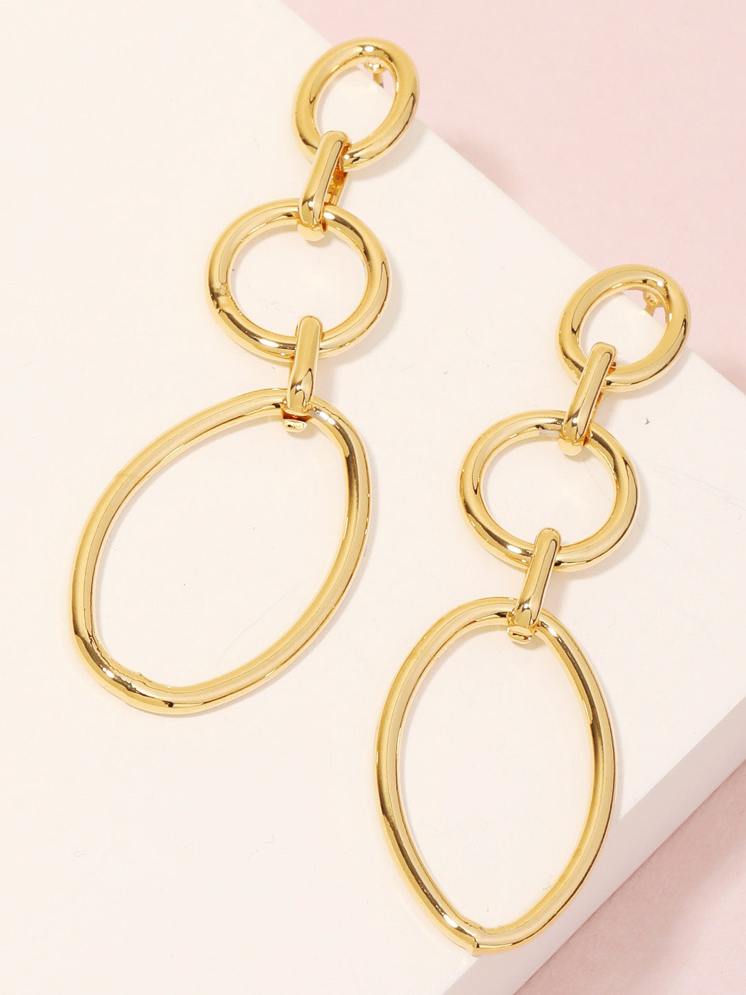 gold kennedy chain earrings