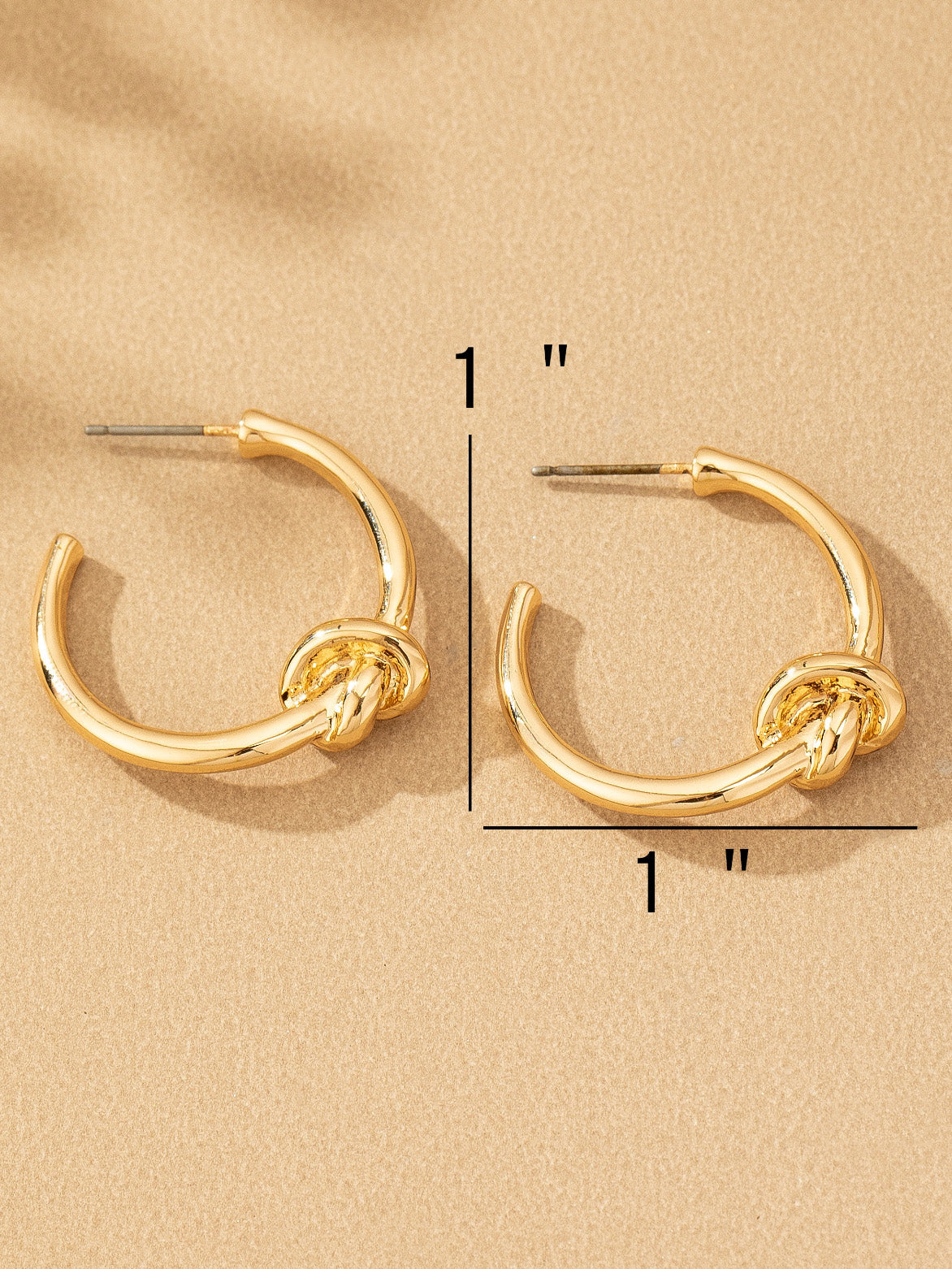 gold knotted mini hoops