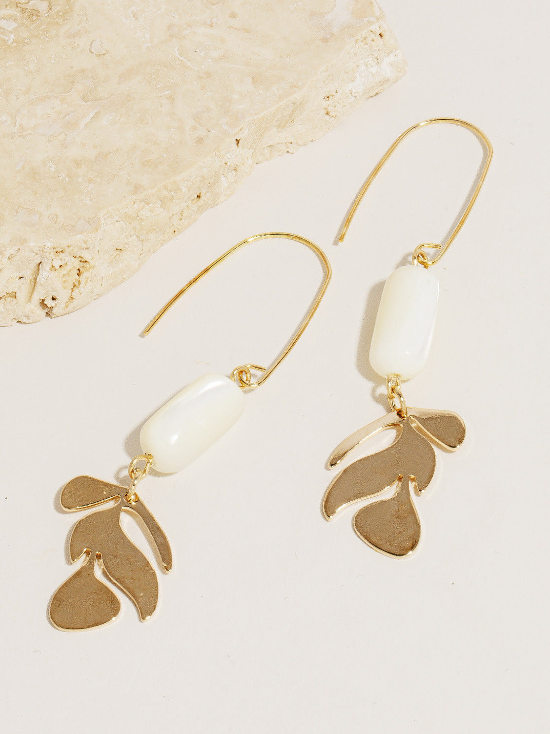 gold leaf drop earrings