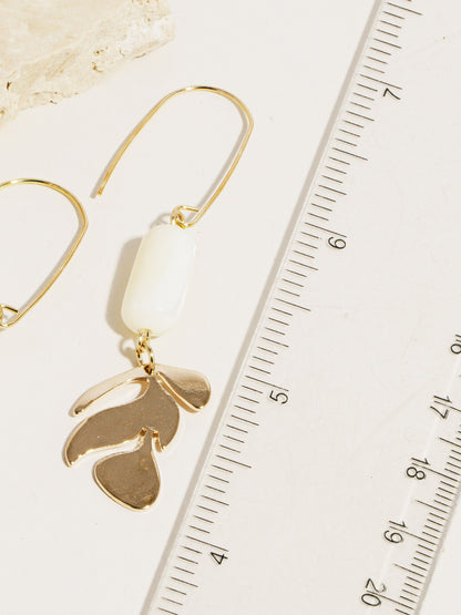 gold leaf drop earrings