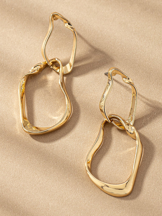 gold link earrings