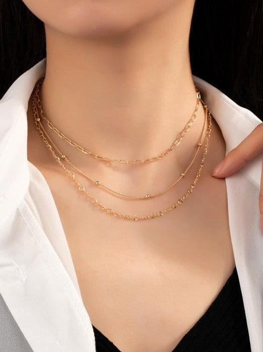 Mixed Gold Layered Necklace