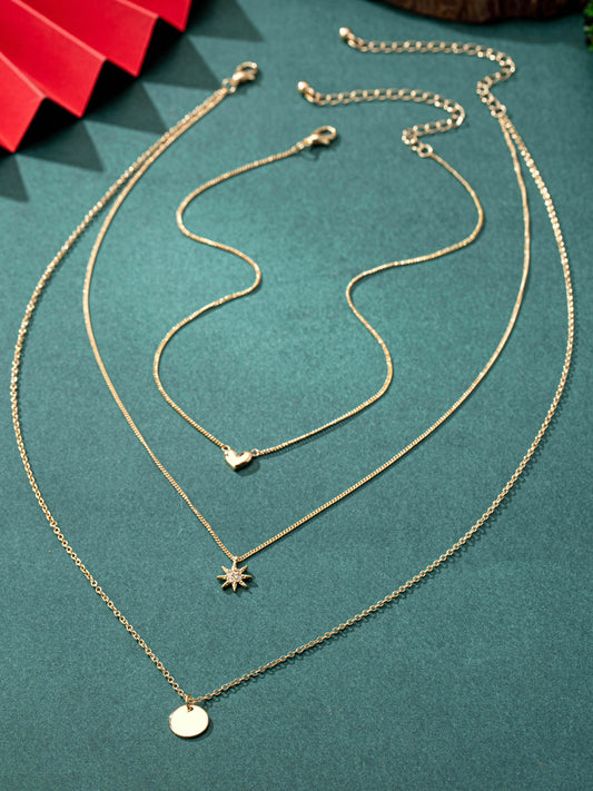 gold pendant layered necklace