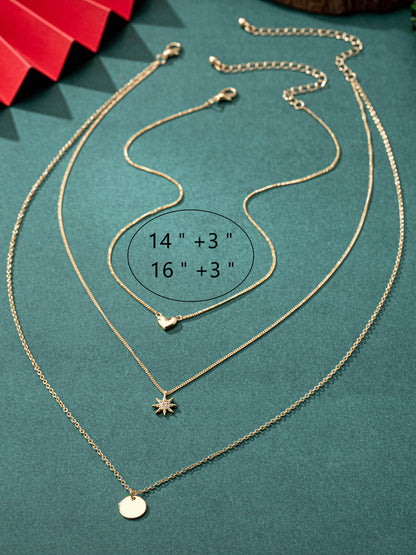 gold pendant layered necklace