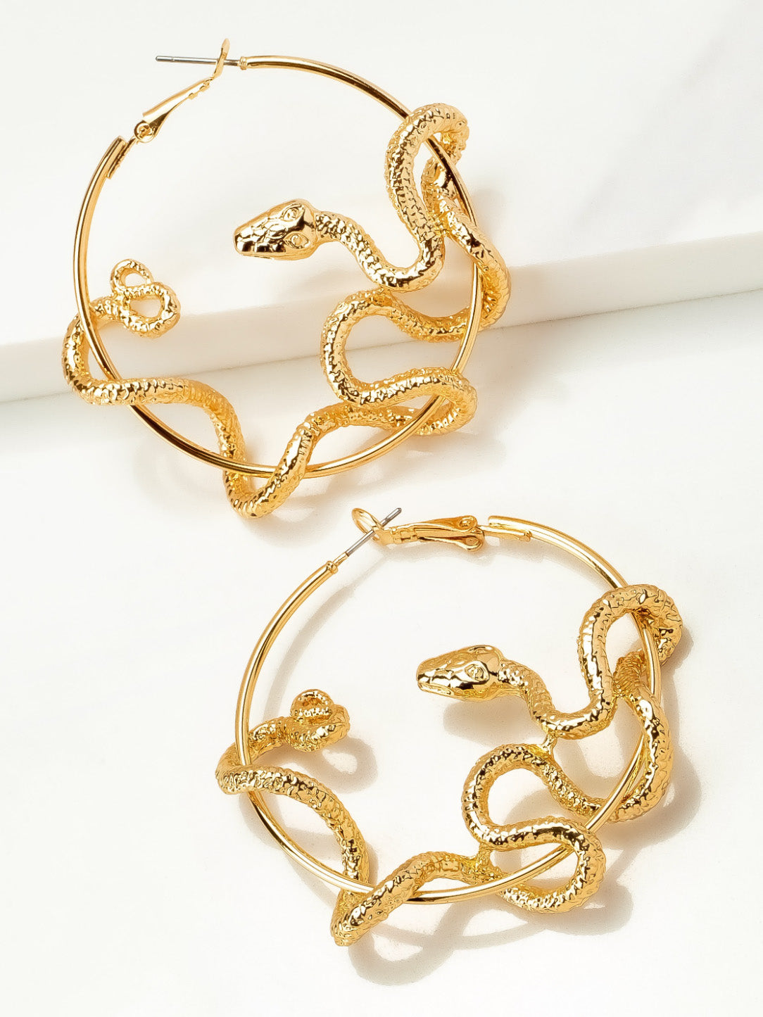 gold snake hoops