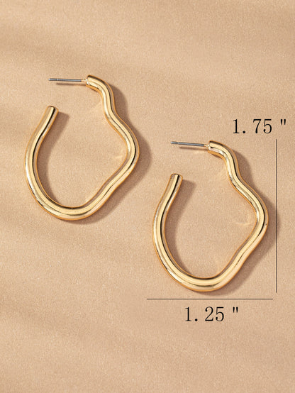 gold wavy hoops