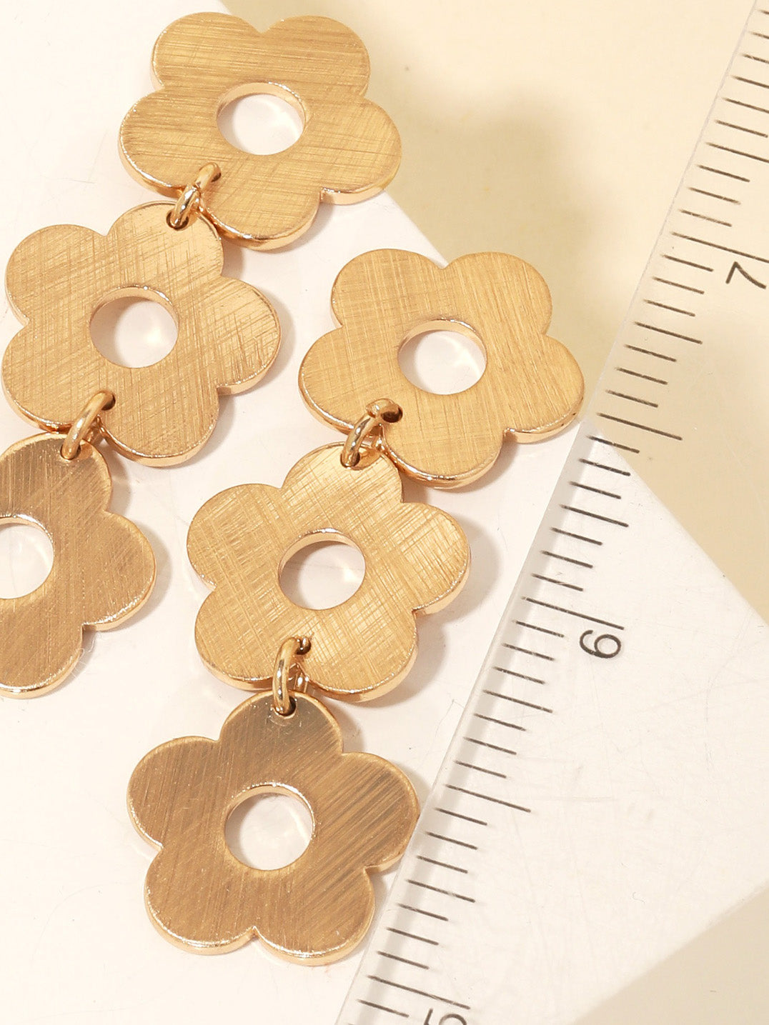 gold flower trio earrings