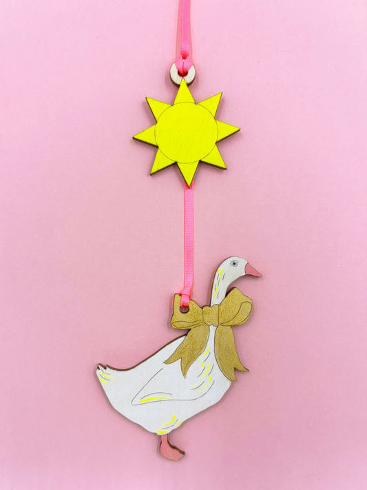 goose wooden ornament