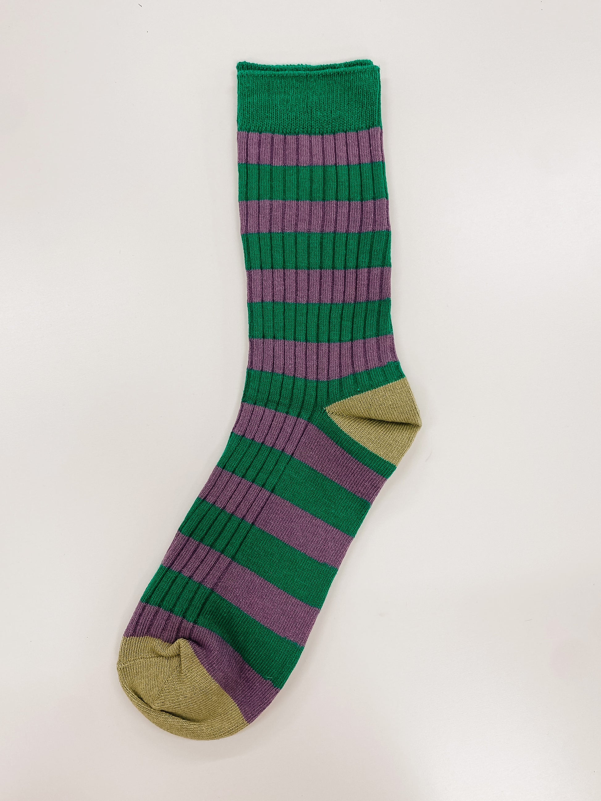 grape striped socks
