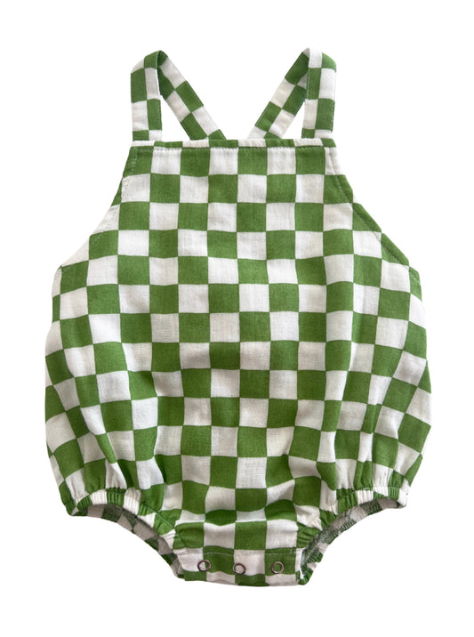 grass checkered sunsuit