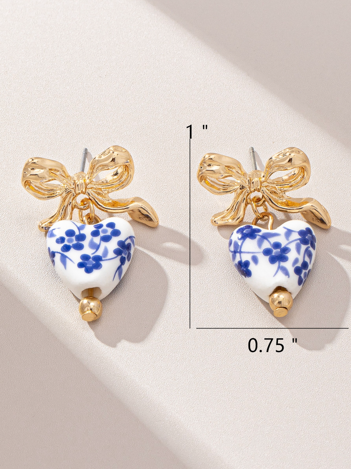 grecian bow + heart earrings