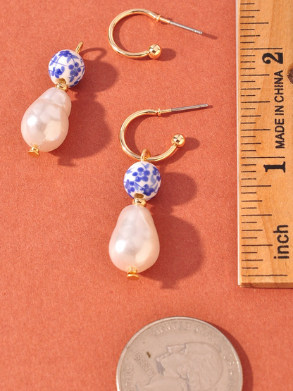 grecian teardrop pearl earrings