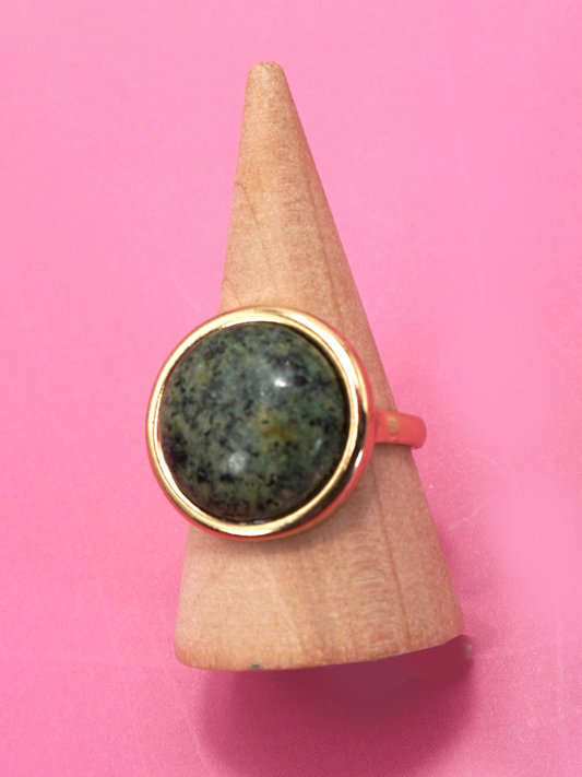 green lapis stone ring