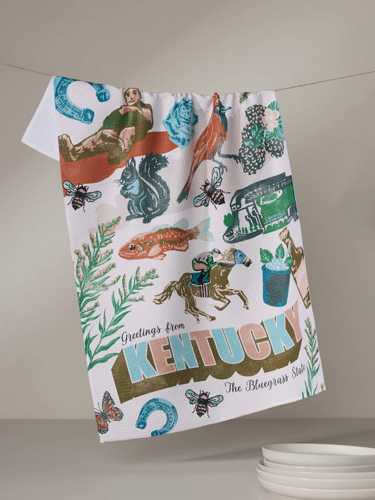 Greetings From Kentucky Tea Towel