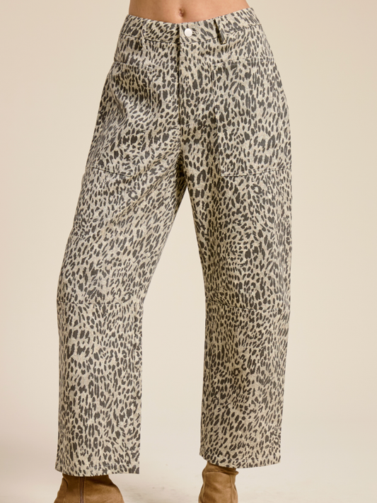 grey leopard pants
