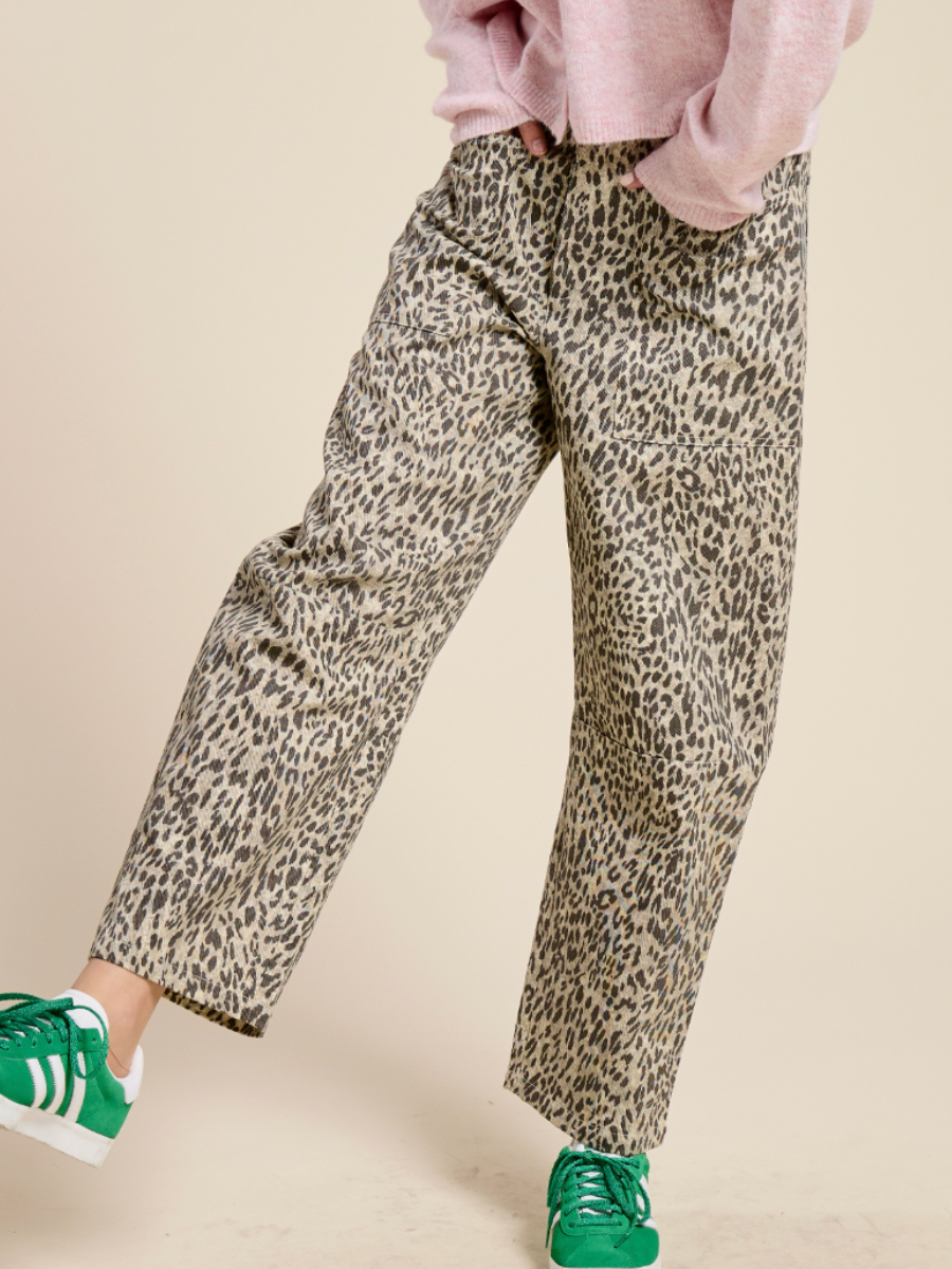 grey leopard pants