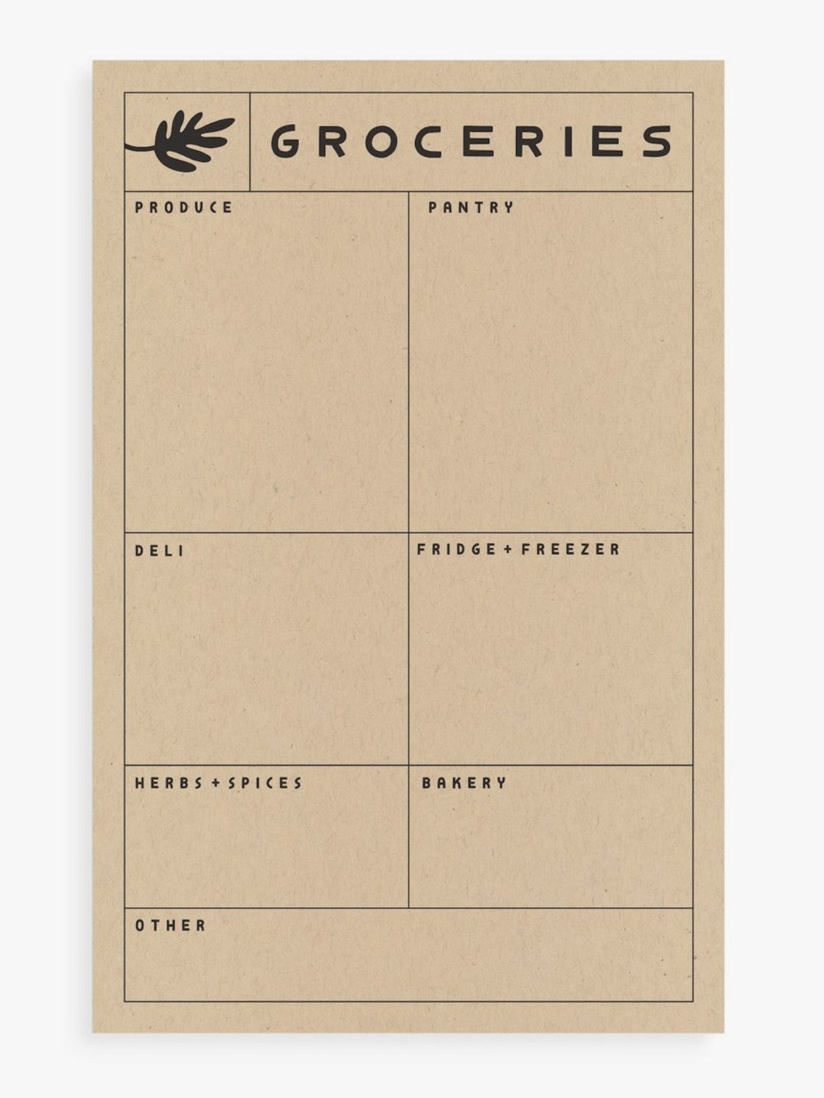 groceries notepad
