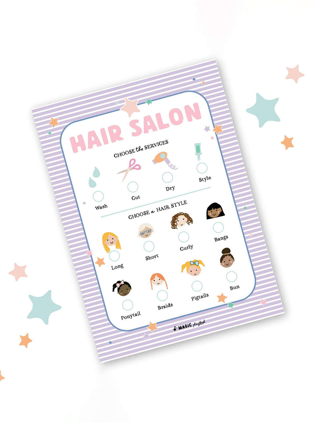 Hair Salon Pretend Play Notepad