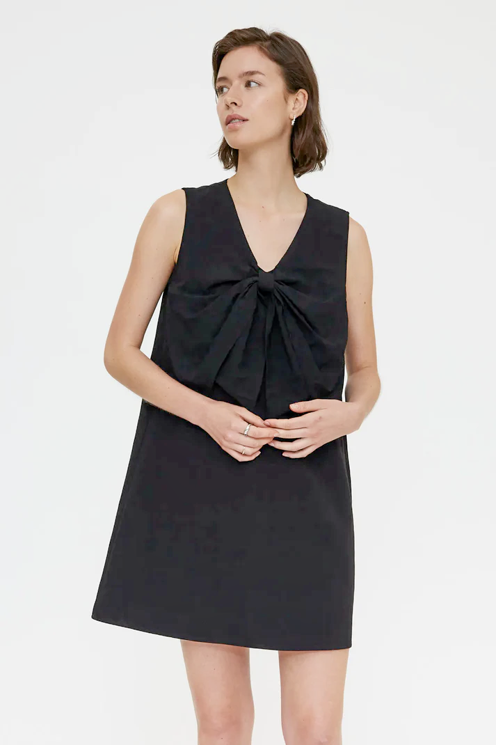 Black Bow Mini Dress