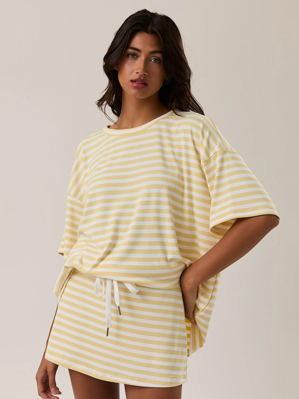 Butter Stripe Skort Set