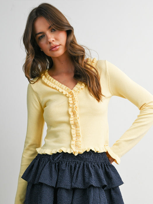 Butter Ruffle Knit Sweater Top