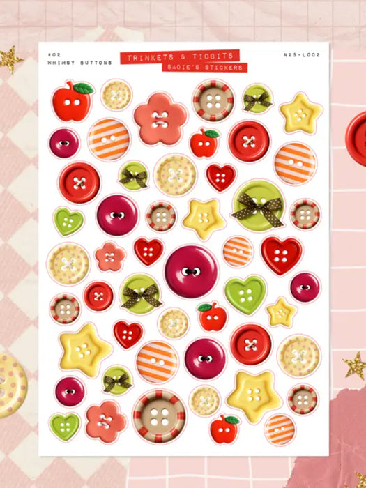 Whimsy Buttons Trinkets & Tidbits Sticker Sheet