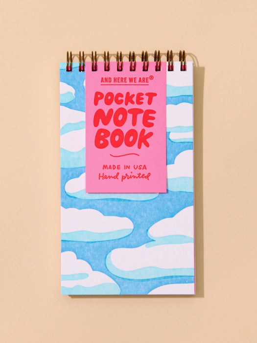 Cloudy Sky Letterpress Spiral Pocket Notebook