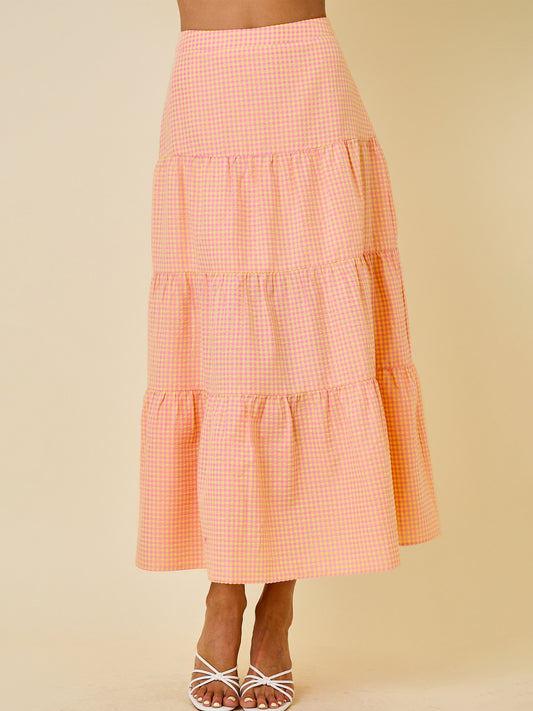 Pink Lemonade Gingham Skirt