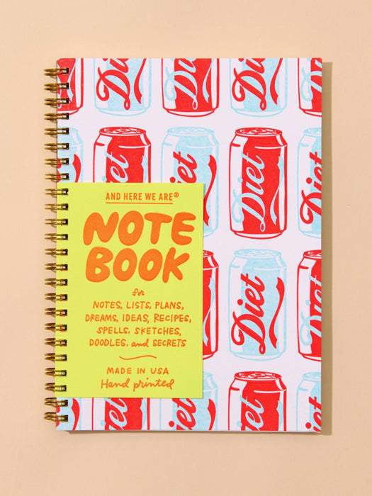 Diet Soda Letterpress Spiral Notebook