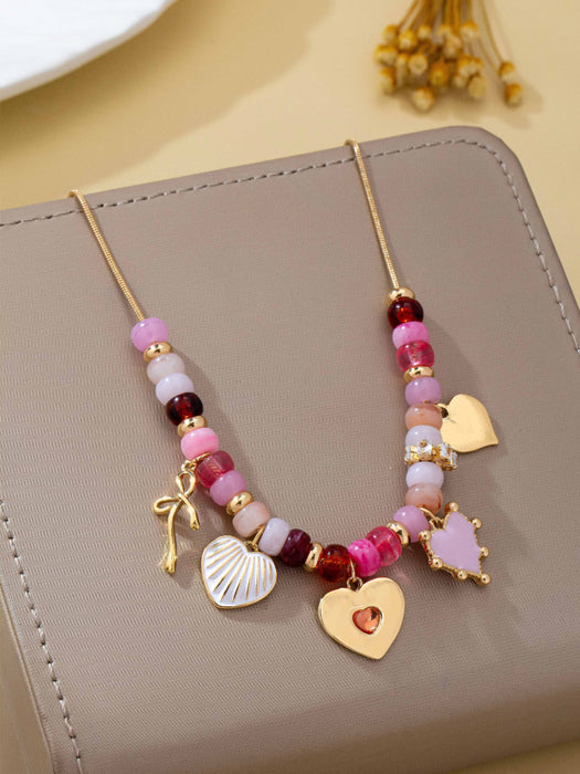 Just a Girl Beaded Charm Necklace
