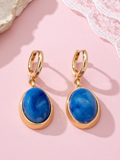 Lapis Oval Drop Earrings