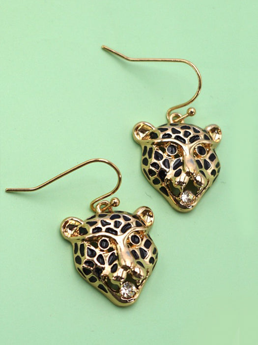 Leopard Rhinestone Earrings