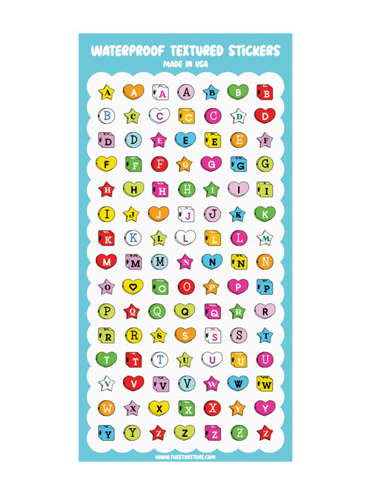 Letters Alphabet Sticker Sheet