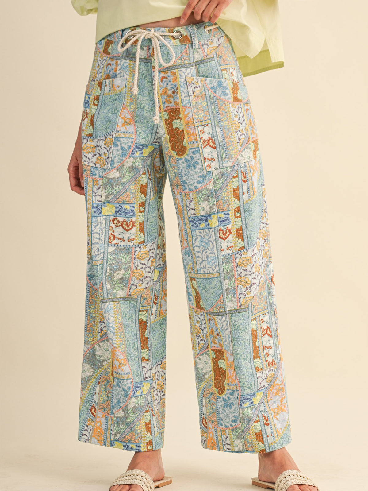 Athena Patchwork Wide Leg Pants