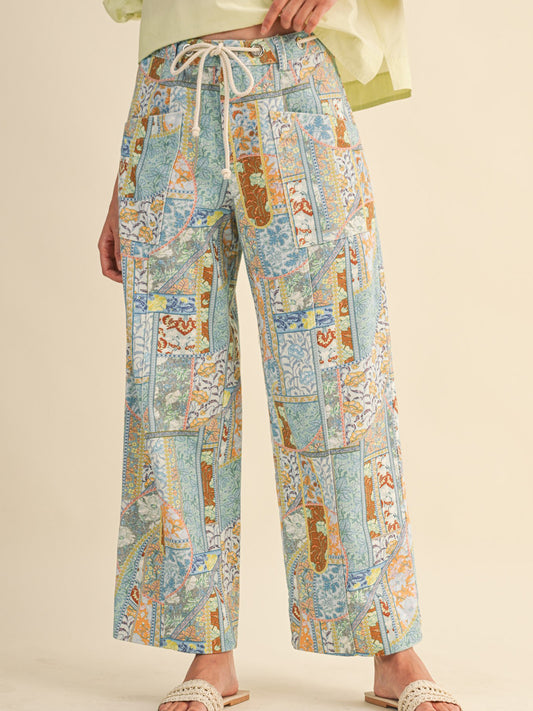 Athena Patchwork Wide Leg Pants