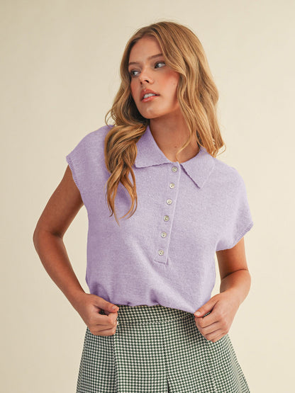 Lavender Collared Sweater Vest