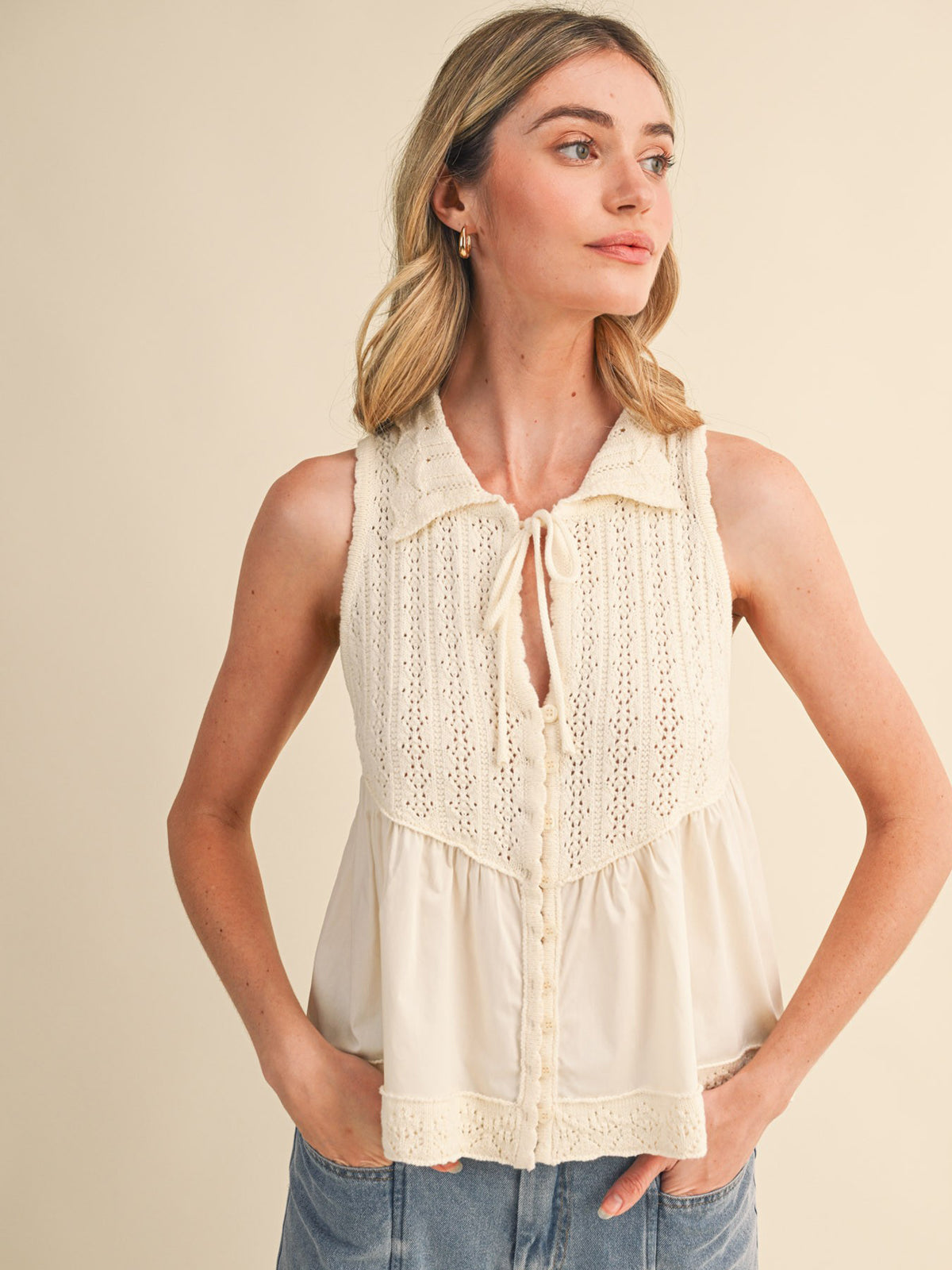 Oat Milk Sweater Tank Top