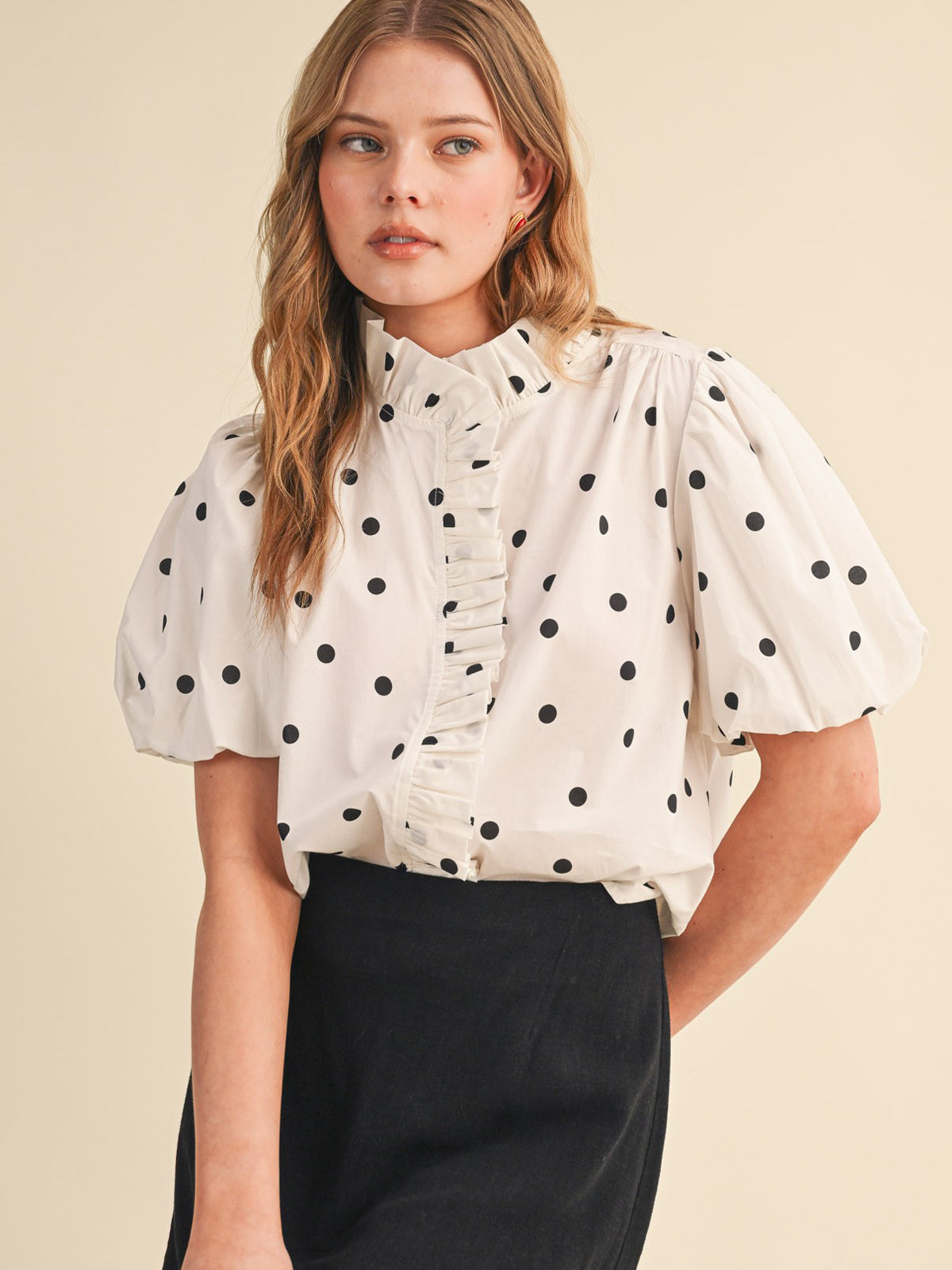 Robin Polka Dot Ruffle Top