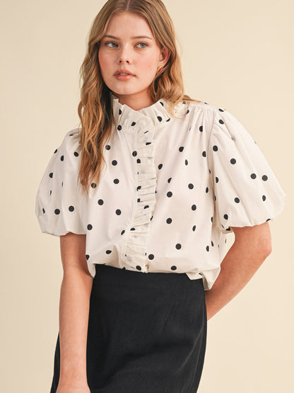 Robin Polka Dot Ruffle Top
