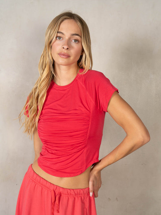 Ruched Modal Jersey Tee