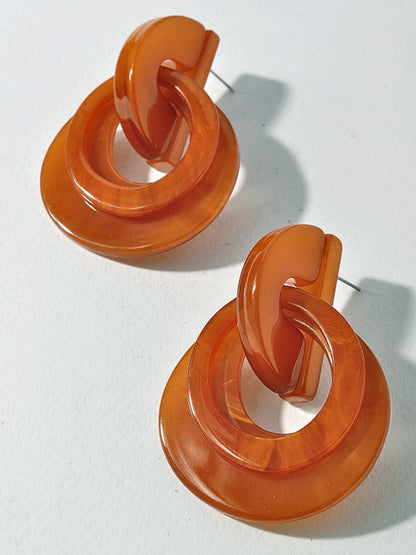 Caramel Acrylic Link Earrings