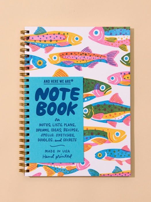Rainbow Trout Letterpress Spiral Notebook